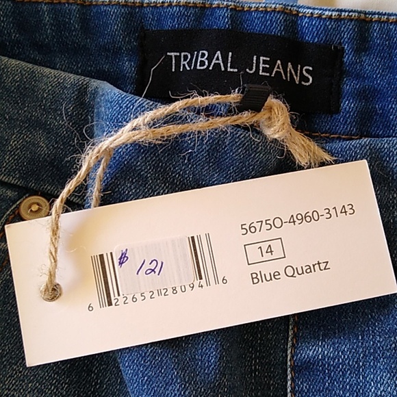 Tribal Embroidered Denim Jeans NWT - Picture 4 of 4